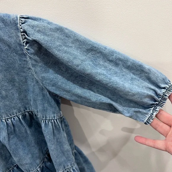 Next Blue Denim Tiered Dress - Picture 4 of 7